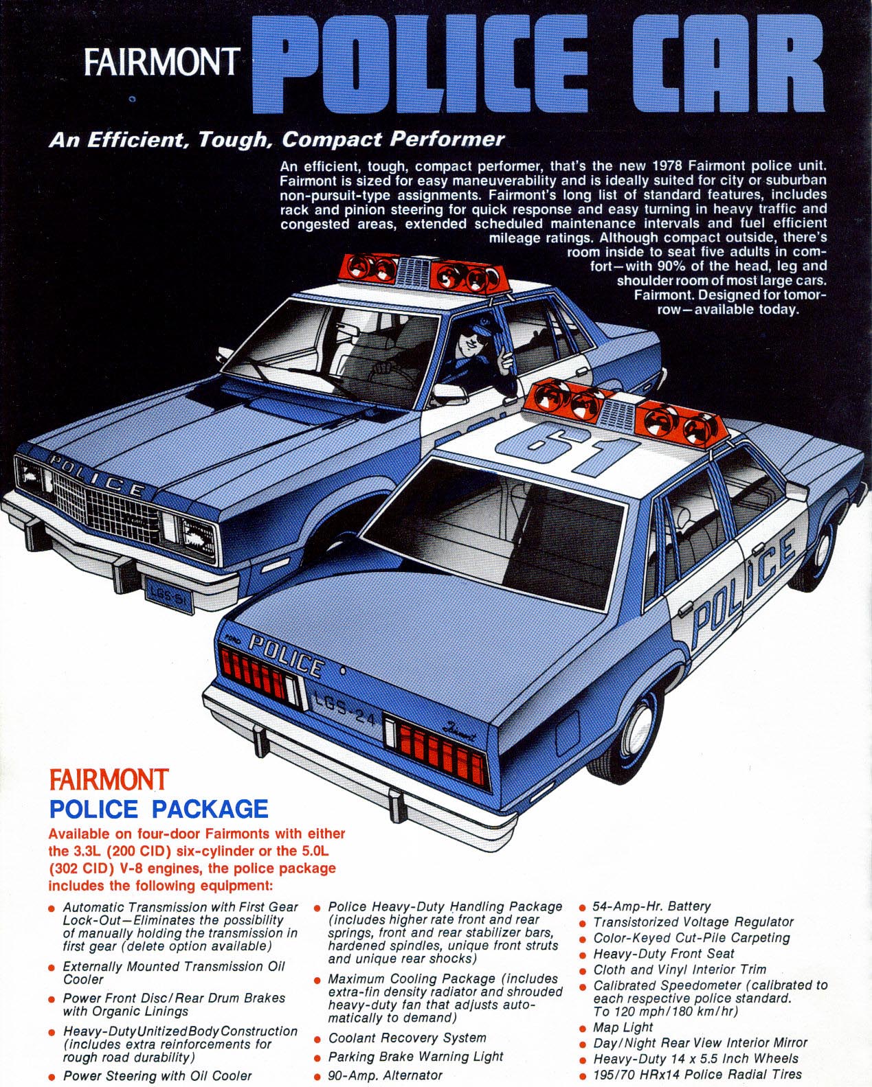 1978 Ford Fairmont Police Car Folder Page 1